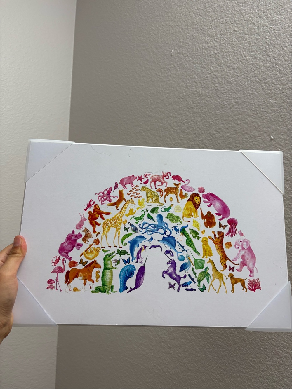 Rainbow Animal Arch Wall Art Print - Multicolor